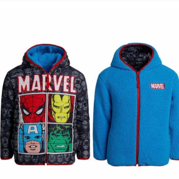 Size 3t Marvel Reversible Jacket Toddler Boy 3T Jacket - Picture 7 of 10